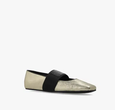 Givenchy Sliced Metallic Leather Ballet Flats In Gold