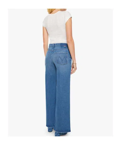 Mother Womens Perfectly Imperfect The Tomcat Roller Skimp Wide-leg Denim Jeans In Blue