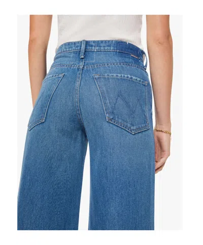 Mother Womens Perfectly Imperfect The Tomcat Roller Skimp Wide-leg Denim Jeans In Blue