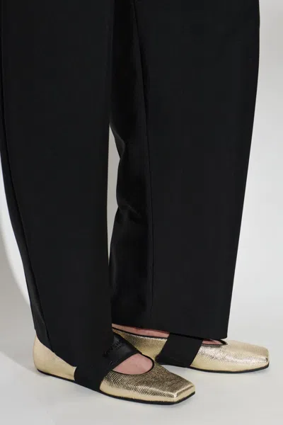 Givenchy Sliced Metallic Leather Ballet Flats In Gold