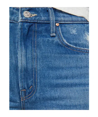 Mother Womens Perfectly Imperfect The Tomcat Roller Skimp Wide-leg Denim Jeans In Blue