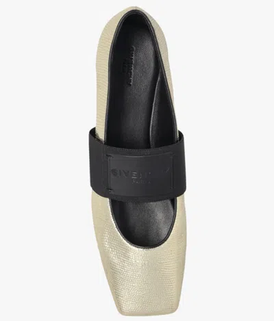 Givenchy Sliced Metallic Leather Ballet Flats In Gold