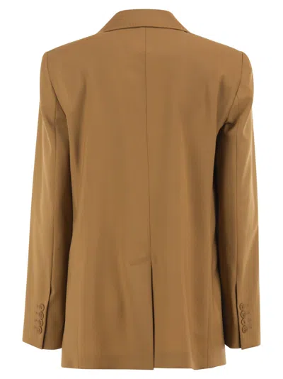 Max Mara Studio Mstassenzi Single-breasted Jacket In Brown