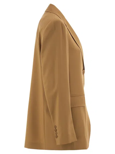 Max Mara Studio Mstassenzi Single-breasted Jacket In Brown