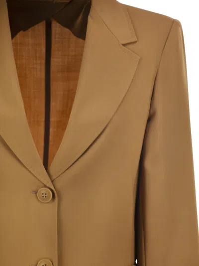 Max Mara Studio Mstassenzi Single-breasted Jacket In Brown