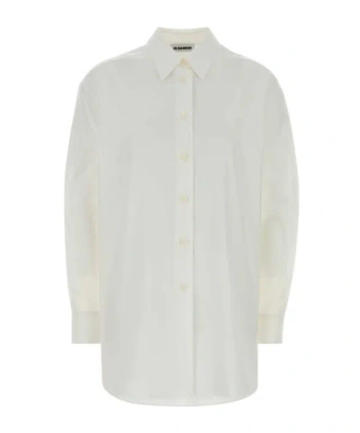Jil Sander Poplin Button-front Shirt In White