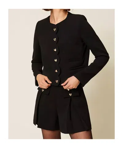 Twinset Button-front Long-sleeve Casual Jacket In Multi