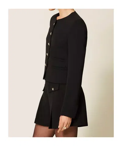 Twinset Button-front Long-sleeve Casual Jacket In Multi