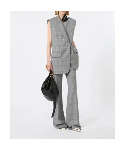 Sportmax Spxanfora Prince Of Wales Check Trousers In Gray