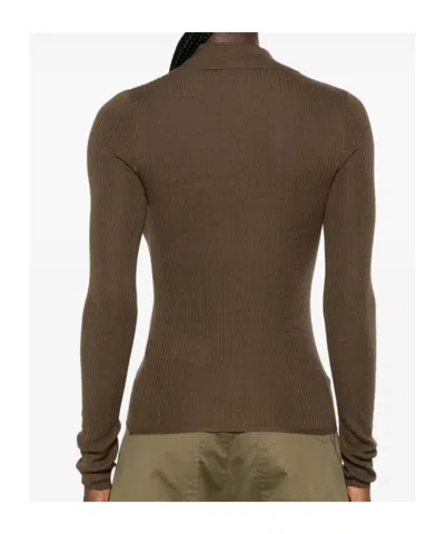 Max Mara Ribbed-knit Polo Sweater In Multi