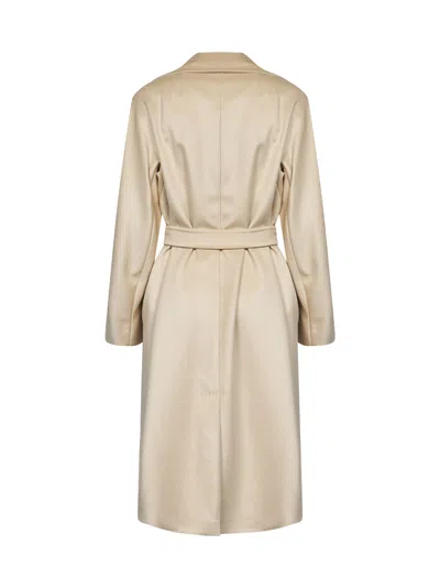 Weekend Max Mara Belted Double-breasted Coat In Neutral