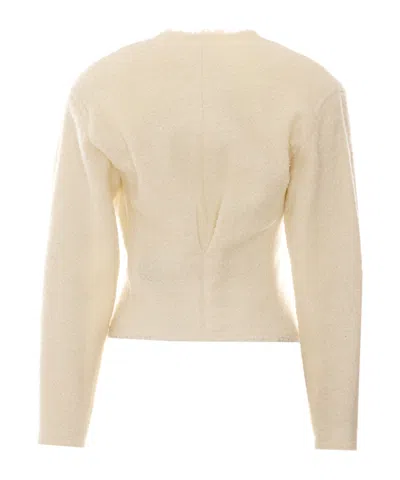 Isabel Marant Suna Asymmetrical Virgin Wool Blend Jacket In Neutral