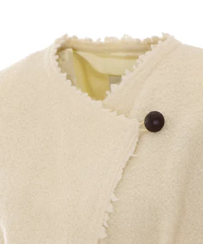Isabel Marant Suna Asymmetrical Virgin Wool Blend Jacket In Neutral
