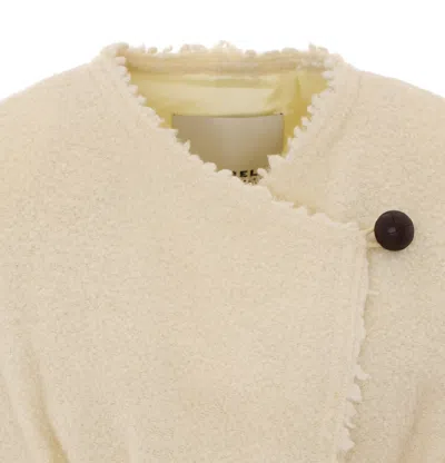 Isabel Marant Suna Asymmetrical Virgin Wool Blend Jacket In Neutral