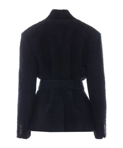 Isabel Marant Syndra Belted Oversized Virgin Wool-blend Jacket In Black