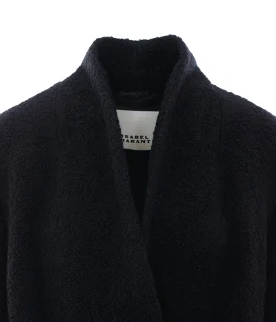 Isabel Marant Syndra Belted Oversized Virgin Wool-blend Jacket In Black