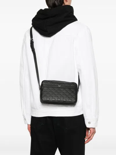 Celine Triomphe-debossed Messenger Bag In Black