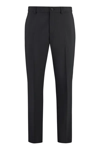 Department Five Black Flat Front Pants In Multi