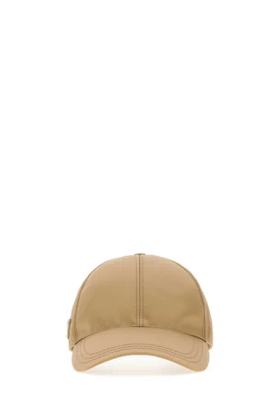 Prada Technical Fabric Baseball Cap In Brown