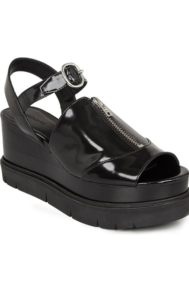 Allsaints Gino Platform Wedge Sandals In Black | ModeSens