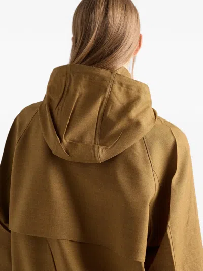 Prada Mélange Hopsack Wool Jacket In Brown