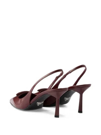 Prada Slingback Pumps In Leather With Brushed Finish In Brown