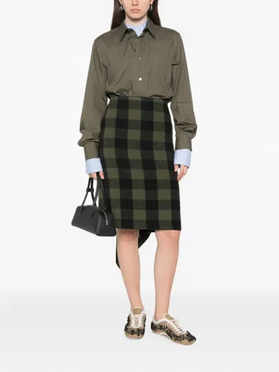 N°21 Check-pattern Midi Skirt In Multi
