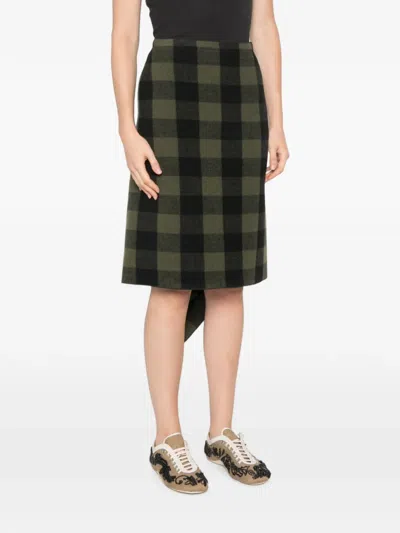 N°21 Check-pattern Midi Skirt In Multi