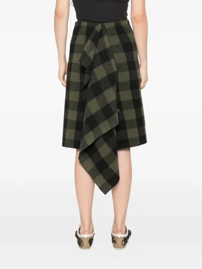 N°21 Check-pattern Midi Skirt In Multi