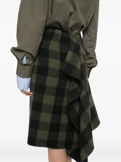 N°21 Check-pattern Midi Skirt In Multi