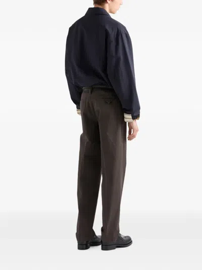 Prada Technical Fabric Blouson Jacket In Blue