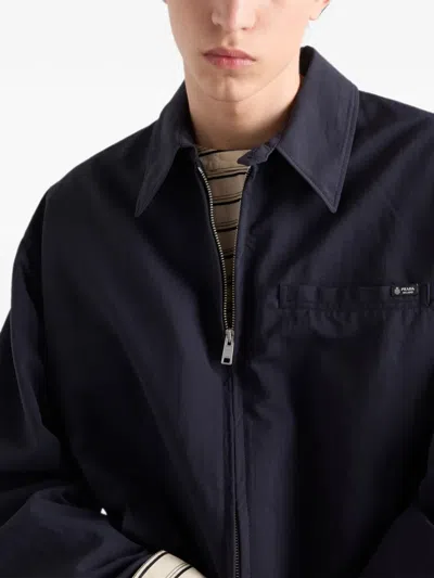 Prada Technical Fabric Blouson Jacket In Blue