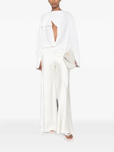 Francesco Murano Bluse Mit Cut-outs In White