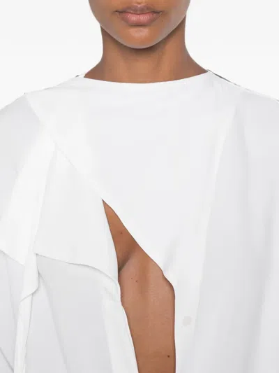 Francesco Murano Bluse Mit Cut-outs In White