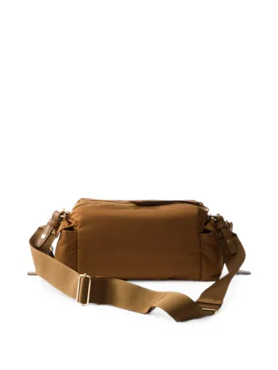 Prada Explore Small Re-nylon And Leather Shoulder Bag In Brown