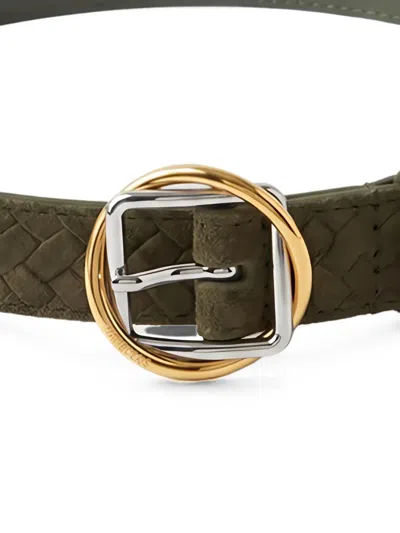 Jacquemus Woven-design Buckle-fastening Belt In Green