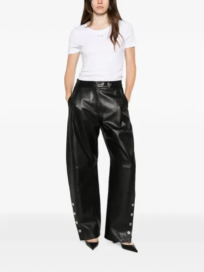 Barbara Bui Stud-embellished Ribbed T-shirt In White