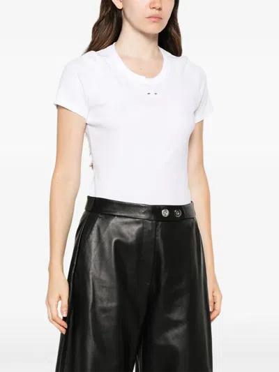 Barbara Bui Stud-embellished Ribbed T-shirt In White