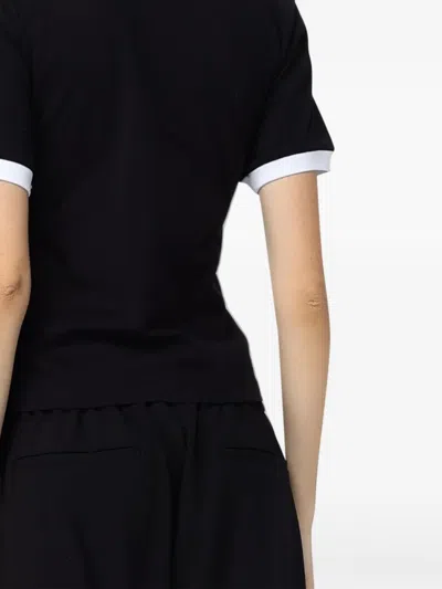Msgm Logo-print Ringer T-shirt In Black