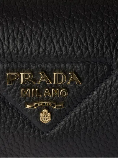 Prada Leather Mini Handbag In Black