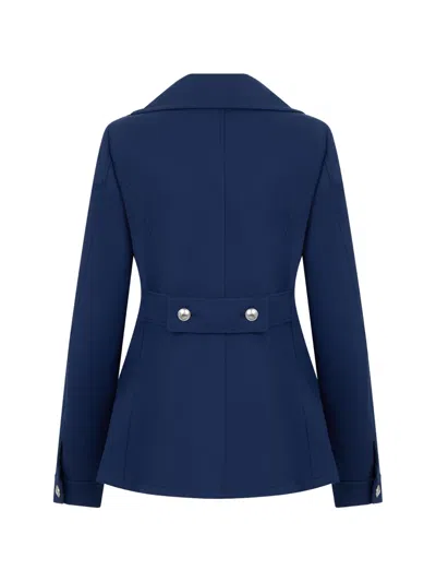 Alberta Ferretti Double-breasted Lapel-collar Jacket In Blue
