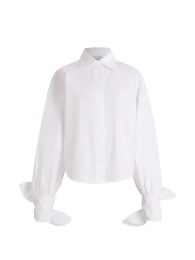 Patou Organic Cotton With Tied Sleeves Blouse In White