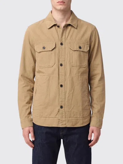 Woolrich Linen Blend Safari Overshirt Gd In Brown
