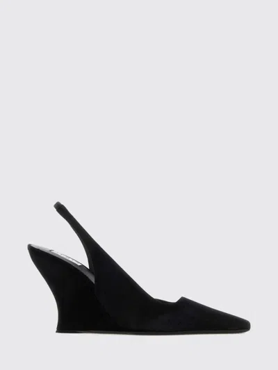 Alaïa Wave Mules Suede Wedge Heel Pointed Toe In Black