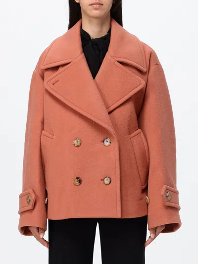 Chloé Double Breasted Jacket Buttoned Cuffs Pockets Lapels In Neutral