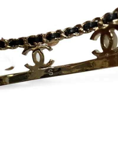 Pre-owned Chanel Cc Chain-accent Bangle In Gold