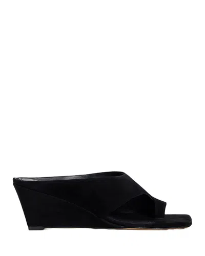 Sandro Square-toe Suede Sandals In Multi