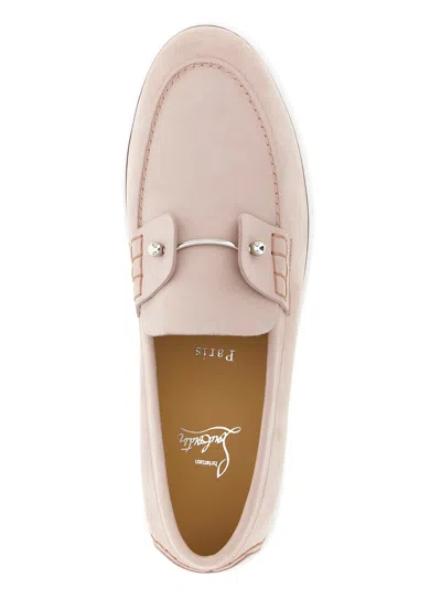 Christian Louboutin Womens Vintage Rose Chambeliboat Leather Boat Shoes Eur 37 / 4 Uk In Multi
