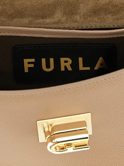 Furla 1927 Mini Rectangular Shoulder Bag Chain In Burgundy