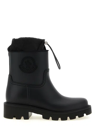 Moncler Kickstream Drawstring Rain Boots In Black